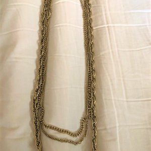 Vintage 3-Strand Gold-Tone Necklace
